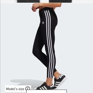 Adidas black three stripe legging size medium